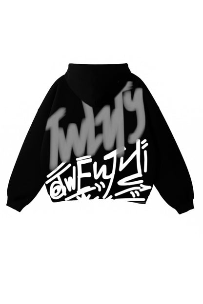 BLACK SPRAY HODDIE