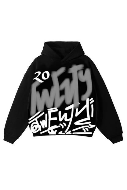 BLACK SPRAY HODDIE